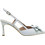 Mourtzi Γόβες Slingback Δερμάτινες με Λεπτό Ψηλό Τακούνι Λευκές 75-71614