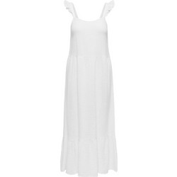 Only Thyra Maxi Καλοκαιρινό Καθημερινό Φόρεμα Λευκό 15381134