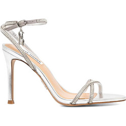 Steve Madden Γυναικεία Πέδιλα Ασημί με Λεπτό Ψηλό Τακούνι και Στρας SM11005123-751