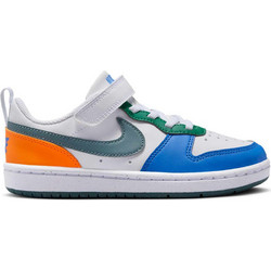 Nike Court Borough Παιδικά Sneakers Λευκά Royal Blue Πράσινα Πορτοκαλί DV5457-140