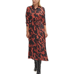 Fibes Fashion Midi Καθημερινό Φόρεμα Σεμιζιέ Σατέν Rusted 5-5436