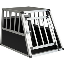 Costway Συρμάτινο Κλουβί Σκύλου Crate Μικρό Εσωτερικού Χώρου Μαύρο Ασημί 69.5x54x50.5cm