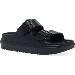 Luofu Γυναικείες Παντόφλες Καλοκαιρινές Flatforms Ανατομικές Αντιολισθητικές Μαύρες 11833003