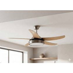 Redled Nicky 30554 Ανεμιστήρας Οροφής 132cm 35W με Φως & Τηλεχειριστήριο Ασημί Καφέ