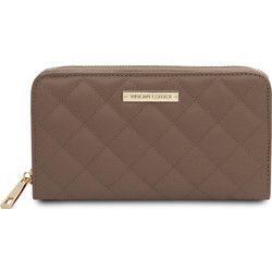 Tuscany Leather Μεγάλο Δερμάτινο Γυναικείο Πορτοφόλι με Φερμουάρ Rusted TL142316