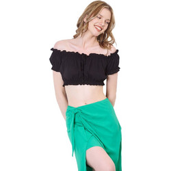Anel Γυναικείο Καλοκαιρινό Crop Top Μαύρο 92044721