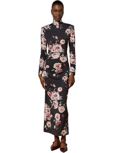 Access Maxi Φόρεμα για Γάμο / Βάπτιση Floral Μαύρο 54-3377