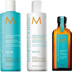 Moroccanoil Moisture Repair Σετ Θεραπείας Μαλλιών Σαμπουάν 250ml + Conditioner 250ml + Lotion 100ml