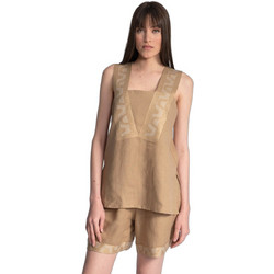 AGGEL Γυναικείο Καλοκαιρινό Top Λινό Ταμπά SS21368KF-58
