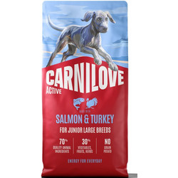 Carnilove Active Junior Large Breeds Grain Free with Salmon & Turkey 4kg