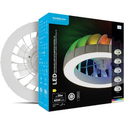 Modee Lighting ML-CLRGB-3CCT30W-F2W Ανεμιστήρας Οροφής 54cm με Φως & Τηλεχειριστήριο Λευκός