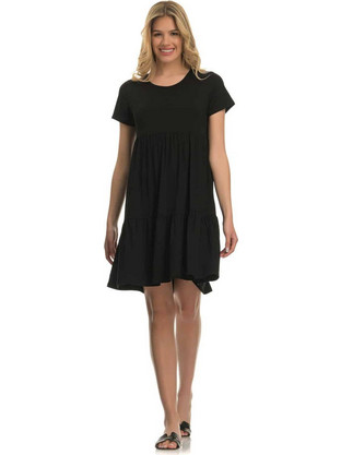 PNN Nightwear Mini Καλοκαιρινό Καθημερινό Φόρεμα Μεταξωτό Μαύρο 0263-0014-1
