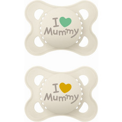 Mam Ι Love Mummy Ορθοδοντικές Πιπίλες Σιλικόνης 2-6m Μπεζ 2τμχ