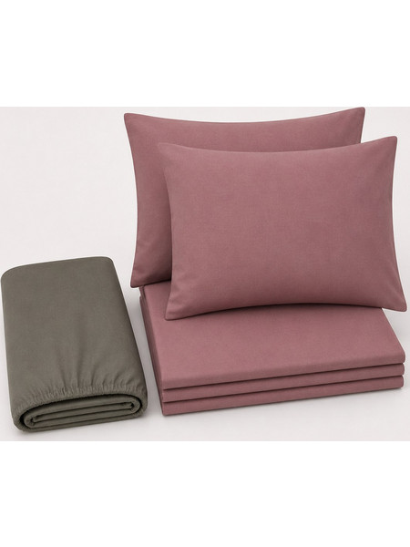 Comfort Σετ Σεντόνια Υπέρδιπλα Βαμβακερά 220x265 Ροζ 93-25020