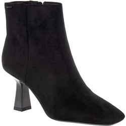 DKNY Addison Γυναικεία Μποτάκια Αστραγάλου Suede Μαύρα με Χοντρό Χαμηλό Τακούνι K3699869