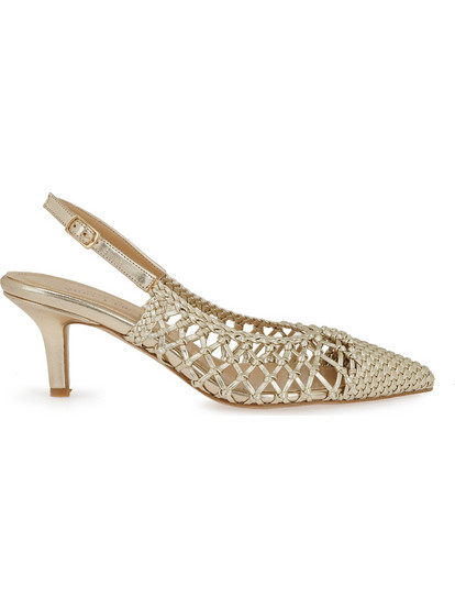 Lara Conte Γόβες Slingback Δερμάτινες με Τακούνι Στιλέτο Χρυσές W420S3414-57L