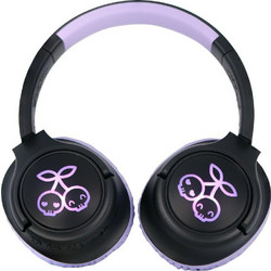 OTL Kuromi Led Light Up Ενσύρματα & Ασύρματα Bluetooth Ακουστικά Over Ear Μαύρα Λιλά