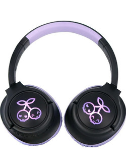 OTL Kuromi Led Light Up Ενσύρματα & Ασύρματα Bluetooth Ακουστικά Over Ear Μαύρα Λιλά