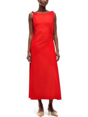 Tommy Hilfiger Midi Καλοκαιρινό Βραδινό Φόρεμα Κόκκινο WW0WW50041