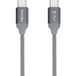 Nevox TC-1653 Braided USB-C to USB-C 100W 1m Grey