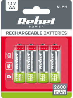 Rebel Rechargeable AA 2600mAh 2τμχ