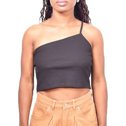24colours Γυναικείο Καλοκαιρινό Crop Top Βαμβακερό Μαύρο 11683B
