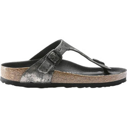 Birkenstock Gizeh Δερμάτινες Γυναικείες Σαγιονάρες Ανατομικές Ανθρακί 1019408