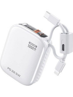 Wekome F97 Power Bank 10000mAh 22.5W με Θύρα USB-A & Θύρα USB-C White