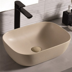 Inter Ceramic Επικαθήμενος Νιπτήρας Μπάνιου Πορσελάνης 45.5x32.5x13.5cm Μπεζ ICB887BEIGE
