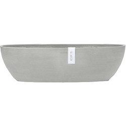 Ecopots Sofia Long Γλάστρα Στρογγυλή Πλαστική Λευκή Γκρι 53x16cm 31837-4646