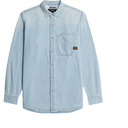 G-Star RAW Ανδρικό Πουκάμισο Τζιν Μακρυμάνικο Κανονική Γραμμή Γαλάζιο D27083-D252-H953