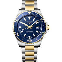 Longines HydroConquest Ανδρικό Ρολόι με Ασημί Χρυσό Μεταλλικό Μπρασελέ L3.769.3.96.7