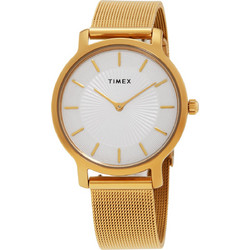 Timex Transcend Γυναικείο Ρολόι με Χρυσό Μεταλλικό Μπρασελέ TW2Y10300