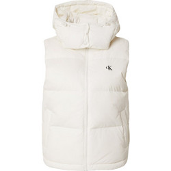Calvin Klein Αμάνικο Γυναικείο Μπουφάν Χειμωνιάτικο Puffer Μακρύ Λευκό LV047H501G-YAS