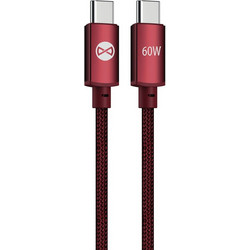 Forever TFO Vibe Braided USB-C to USB-C 60W 1m Burgundy
