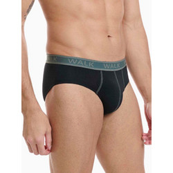 Walk Ανδρικά Σλιπ Βαμβακερά Μαύρα 2Pack W1757