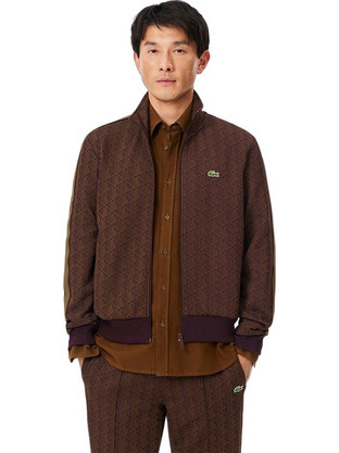 Lacoste Ανδρική Ζακέτα με Φερμουάρ Καφέ SH1368-WD9
