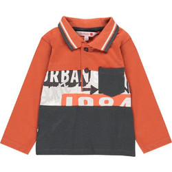 Boboli Παιδικό Polo Μακρυμάνικο Πορτοκαλί Ανθρακί 328014-5080