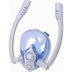 BlueWave Dual Μάσκα Θαλάσσης Full Face Λευκή Μπλε
