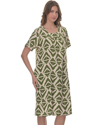 PNN Nightwear Cassandra Mini Καλοκαιρινό Καθημερινό Φόρεμα Χακί Μπεζ 0263-1005