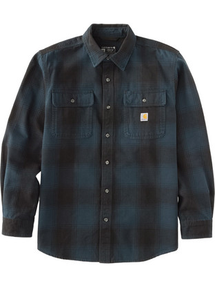 Carhartt Ανδρικό Πουκάμισο Βαμβακερό Καρό Μακρυμάνικο Κανονική Γραμμή Navy Μπλε 107013-HV8