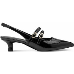 Marco Tozzi Γόβες Slingback Λουστρίνι με Λεπτό Χαμηλό Τακούνι Μαύρες 2-29508-47-018