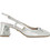 Guy Laroche Γόβες Slingback Δερμάτινες με Χοντρό Ψηλό Τακούνι Ασημί 57380