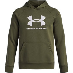 Under Armour Rival Fleece BL Hoodie Ανδρικό Αθλητικό Φούτερ με Κουκούλα Χακί 1379791-390