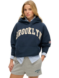 Superdry Γυναικείο Αθλητικό Φούτερ με Κουκούλα Navy Μπλε W2012430A-ZRN