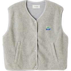 American Vintage Γυναικεία Ζακέτα Fleece Μακριά με Κουμπιά Γκρι HOK16BE26