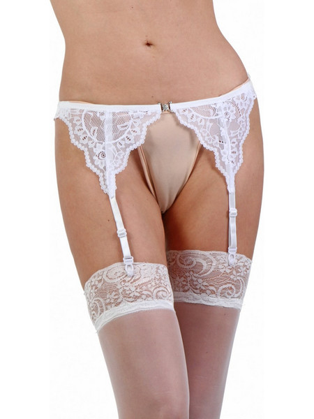 Soiemio Ζαρτιέρες με Δαντέλα See Through Λευκές 3123-0242-3