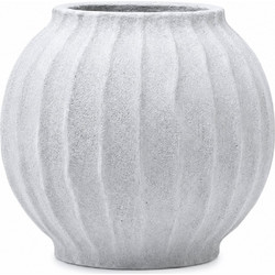 Artekko Raw Γλάστρα Στρογγυλή Τσιμεντένια Λευκή 39.5x37cm 8-0327