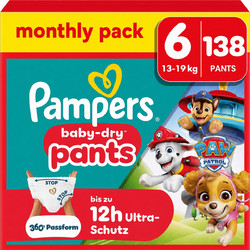 Pampers Baby Dry Paw Patrol Monthly Pack Πάνες Βρακάκι No6 14-19kg 138τμχ
