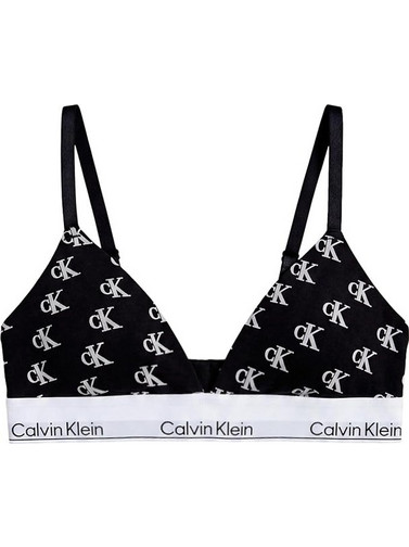 Calvin Klein Σουτιέν Τριγωνάκι χωρίς Μπανέλα Μαύρο LV00QF8498-JGJ